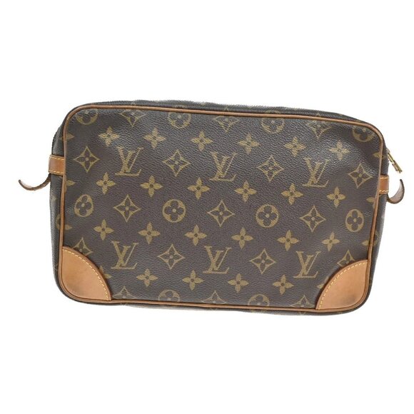 LOUIS VUITTON Compiegne 28 Clutch Bag Monogram Leather Brown GHW M51845 67EF134 - Picture 3 of 16